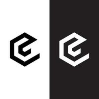 two logos for a company that are made of hexagons vector