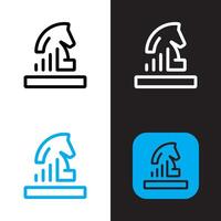 a set of four icons that show a chess board and a chess piece vector