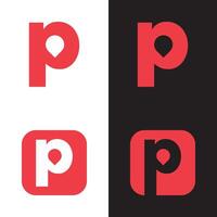 the p logo and the p logo with the same color vector