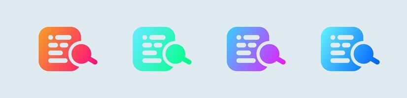 Keyword solid icon in gradient colors. Optimization signs illustration. vector
