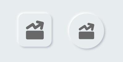 Level up solid icon in neomorphic design style. Competition signs illustration. vector