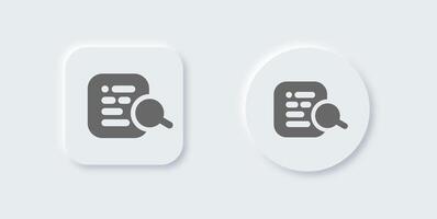 Keyword solid icon in neomorphic design style. Optimization signs illustration. vector