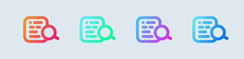 Keyword line icon in gradient colors. Optimization signs illustration. vector