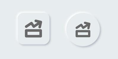 Level up line icon in neomorphic design style. Competition signs illustration. vector