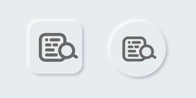 Keyword line icon in neomorphic design style. Optimization signs illustration. vector