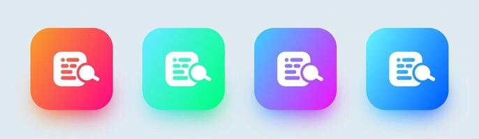 Keyword solid icon in square gradient colors. Optimization signs illustration. vector