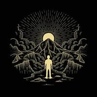 Alone in the peaceful crowds of the universe illustration vector