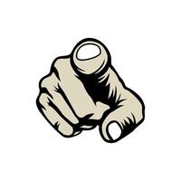 Hand pointing index finger for attention or instruction vector