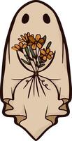 A ghost with flowers in its hand vector