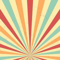Retro background with sun rays illustration vector