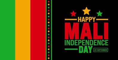 21 September Mali independence day background or banner design template. Holiday concept. Template for background, banner, card, poster, placard, design. eps 10 vector