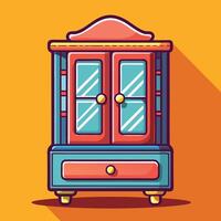 cupboard illustration on solid background vector