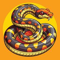 rattlesnake artwork illustration on solid background vector