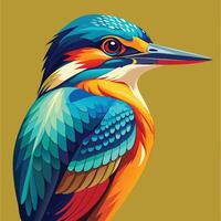 KingFisher Illustration on Solid Background vector