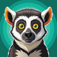 Lemur Illustration on solid background vector