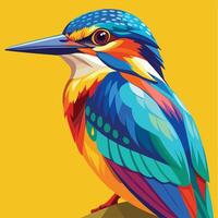KingFisher Illustration on solid Background vector