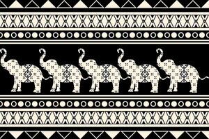 Elephant Thai pattern. Elephant Thai pattern on black background. Elephant Thai pattern can be used in fabric design for clothing, textile, pant, background, wallpaper, carpet vector