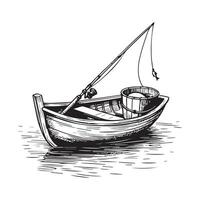 Simple boat view coloring page for kids. vector
