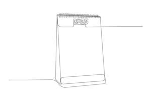 Hand-drawn calendar continuous line art drawing. Calendar outline isolated on white background vector