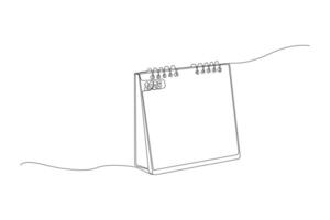 Hand-drawn calendar continuous line art drawing. Calendar outline isolated on white background vector