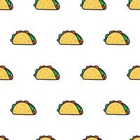 Seamless pattern. Taco. Food design. Illustration on white background. vector