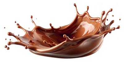 liquid, isolated, high angle, chocolate, wave, Liquid splash chocolate wave isolated on white seen from a high angle photo
