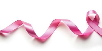 isolated, white background, minimal, feminine, delicate, charity, minimalist, curl, breast cancer, support, ribbon bow, simplicity, health, Pink ribbon curl isolated on white background photo