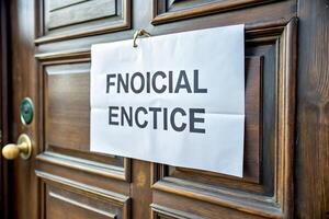 behavior breach, relocation, immediately, eviction process, eviction notice on door, property management, legal, Eviction Final Notice to Vacate Immediately on House Door Reflected photo