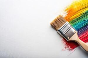 concept, artistic, art, creative, strokes, artistic, design, white background, A white background showcases a brush and paint scratch creating an abstract and artistic composition photo