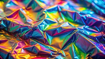 background, design,rainbow, reflection, pattern, iridescent, texture, real, light, vibrant, Rainbow real holographic foil texture background with beautiful Depth of Field effect photo