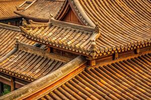 structure, old, surface, rooftop, texture, heritage,temple, material, design, aged, Texture of a brown rooftop in a temple showcasing intricate details and weathered appearance photo