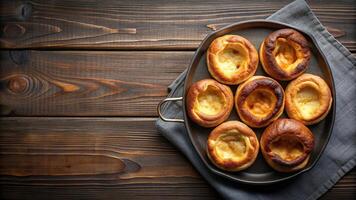 Yorkshire pudding on a wooden table photo