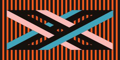 Psychedelic retro art. Inspirational retro poster with geometric elements, retro palette. vector