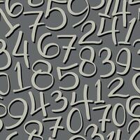 Dynamic and abstract seamless pattern of hand-drawn style numbers vector