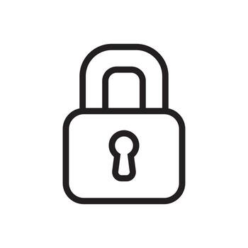 Minimalist Outline Padlock, Secure Access Icon vector