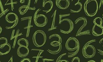 Hand lettering seamless pattern numeric background vector
