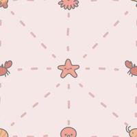 Seamless pattern with starfish vector