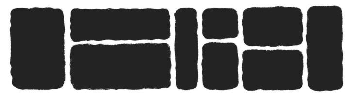 Crayon style handwriting text boxes set. Rough memo frame with chalk texture. Sketch illustration. vector