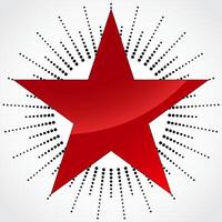 Elegant glossy red star, round dot frame, background symbol vector