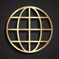 simple globe 3d shape on dark background illustration vector