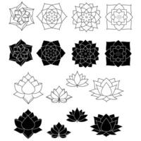 Lotus line icon set. Collection of high quality black outline logo for mobile concepts and web apps. Lotus set in trendy flat style. illustration on a white background vector
