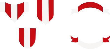 collections of Indonesian flag ribbons in the form of curved and striped lines, minimalist, simple, vector