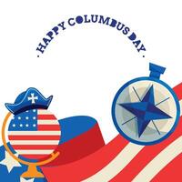 Flat columbus day background vector