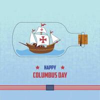 Hand Draw drawn flat columbus background vector