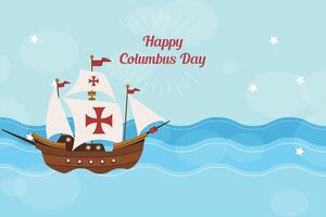 Hand Draw drawn flat columbus background vector