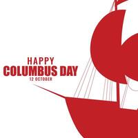 composition of Happy Columbus Day on white background vector