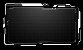 Hud frames white grey user interface elements design modern technology futuristic control panel screen digital hologram window gaming menu touching cyber monitor set on black background vector