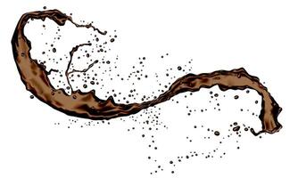 Realistic brown cocoa splash on white background vector