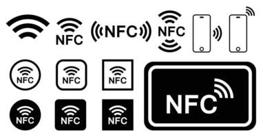 NFC icon set . Near field communication sign collection. vector