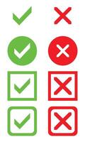 Check mark and cross mark icon sing vector
